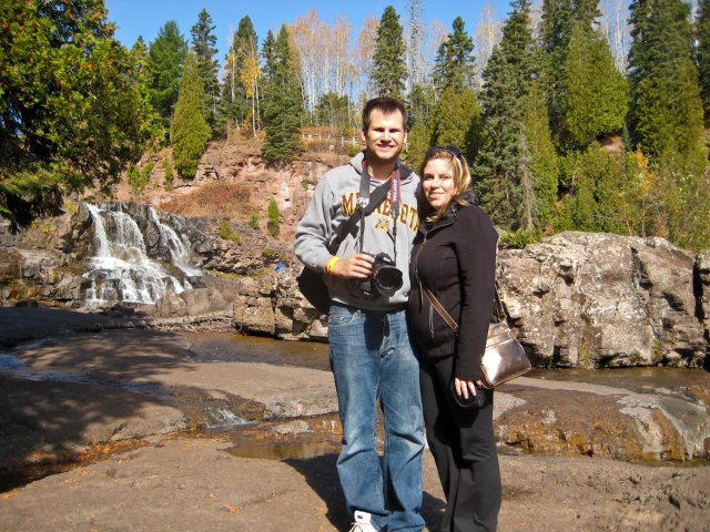 Julia Miller and Nathan Hunstad at Gooseberry Falls